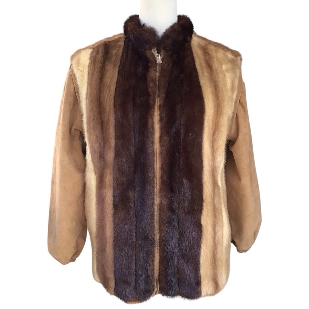 Wild Mink Fur Suede Reversible Jacket Rare Find Vintage